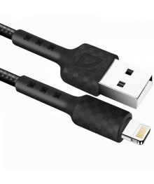 Кабель USB - Lightning F181, black 1м, 2,4А,нейлон пакет Defender