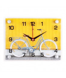Часы настенные СН 2026 - 024 Велосипед прямоуг (20х26) (10)астенные часы оптом с доставкой по Дальнему Востоку. Настенные часы оптом со склада в Новосибирске.