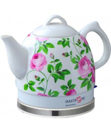 Чайник  MAXTRONIC MAX-YD-181 керам Розовая роза c листьями (1,5 кВт, 1,2 л) (8/уп)ирске. Отгрузка в Саха-якутия, Якутск, Кызыл, Улан-Уде, Иркутск, Владивосток, Комсомольск-на-Амуре.