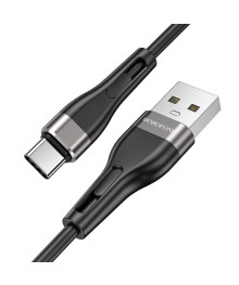 Кабель USB - TYPE C  BOROFONE BX46 Rush 1 метр, 3А, силикон, чёрный