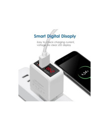 Блок пит USB сетевой  Орбита OT-APU44 (дисплей, 2*USB, 5В, 2400mA)