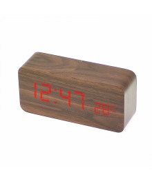 часы настольные VST-862-1 тёмно коричн корпус (красн цифры, термометр) (без блока, питание от USB)