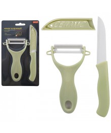 Набор кухонный Mallony CERAMIC (2 предмета): нож, овощечистка оптом. Набор кухонных ножей в Новосибирске оптом. Кухонные ножи в Новосибирске большой ассортимент