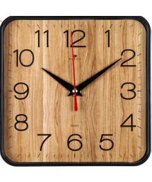 Часы настенные СН 1918 - 112 квадрат 19х19см, корпус черный "Дерево"  (10)астенные часы оптом с доставкой по Дальнему Востоку. Настенные часы оптом со склада в Новосибирске.