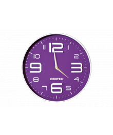 Часы настенные кварцевые Centek СТ-7101 Violet (30 см диам., круг, ОБЪЁМНЫЕ ЦИФРЫ, плавный ход)астенные часы оптом с доставкой по Дальнему Востоку. Настенные часы оптом со склада в Новосибирске.