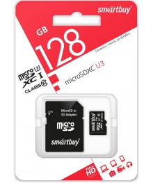 Пам.microSDXC,128Gb Smartbuy Class10 U3 (SB128GBSDU3-01)