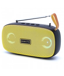 Колонка портативная с BLUETOOTH  OT-SPB103 Жёлтый (2*5Вт, FM/USB/TF/AUX, микр, акк, 17.6*5*10 см)