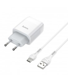 Блок пит USB сетевой  HOCO C73A TYPE-C Белый (5B, 2400mA)USB Блоки питания, зарядки оптом с доставкой по России.