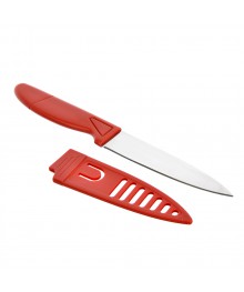 Нож с чехлом 18см, нержавеющая сталь, пластик оптом. Набор кухонных ножей в Новосибирске оптом. Кухонные ножи в Новосибирске большой ассортимент