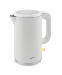 Чайник  MARTA MT-4556 белый жемчуг (1,7л, двойн стенки, диск 2,2кВт) 8/упибирске. Чайник двухслойный оптом - Василиса,  Delta, Казбек, Galaxy, Supra, Irit, Магнит. Доставка
