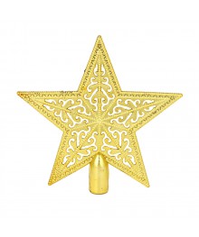 Верхушка на елку Звезда ажурная 10см, пластик, золото