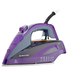 Утюг BRAYER 4001BR, 2600 Вт,  керамич, автоотключ. Пар 140 г/м, One temp, антикапля, спрей,  самоот