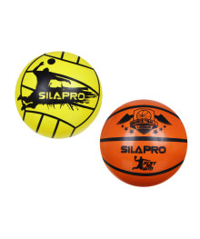 Мяч игровой (баскетбол, волейбол), ПВХ, 22см, 50гр (+-5%) SILAPRO
