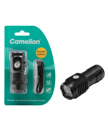 Фонарь  Camelion LED 29358 (фонарь аккум. 3,7В, черный, 3 LED, 3 Вт, 5 реж., Type - C, блист.)ари Camelion оптом. Большой каталог фонарей Camelion оптом по низкой цене со склада в Новосибирске.