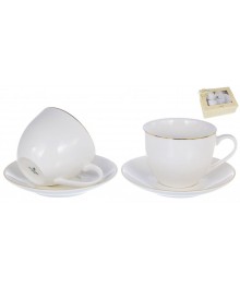 ГРАЦИЯ Шелк, набор чайный (4) 2 чашки 235мл + 2 блюдца, NEW BONE CHINA  101-01020