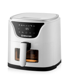 Аэрогриль BRAYER 2036BR-WH,1500 Вт,5 л, t. 200С, съемная решетка, таймер, LCD-дисплей, 7 программ