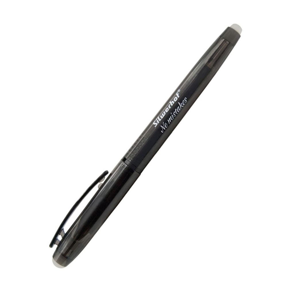 Ручка гелевая "пиши-стирай" черная, након.0,7мм, с ластиком, пластик, 016076-02