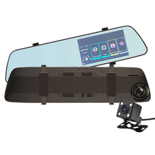 Видеорегистратор TDS TS-CAR43 зеркало (4.5" сенс , две камеры, осн кам 1920*1080, доп кам 640х480)