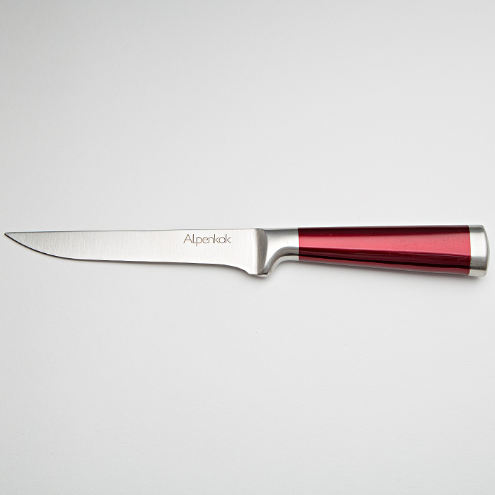 Нож Alpenkok AK-2080/F Разделочный из нерж стали с красной ручкой "Burgundy" 6" (15,24 см) (72/12)