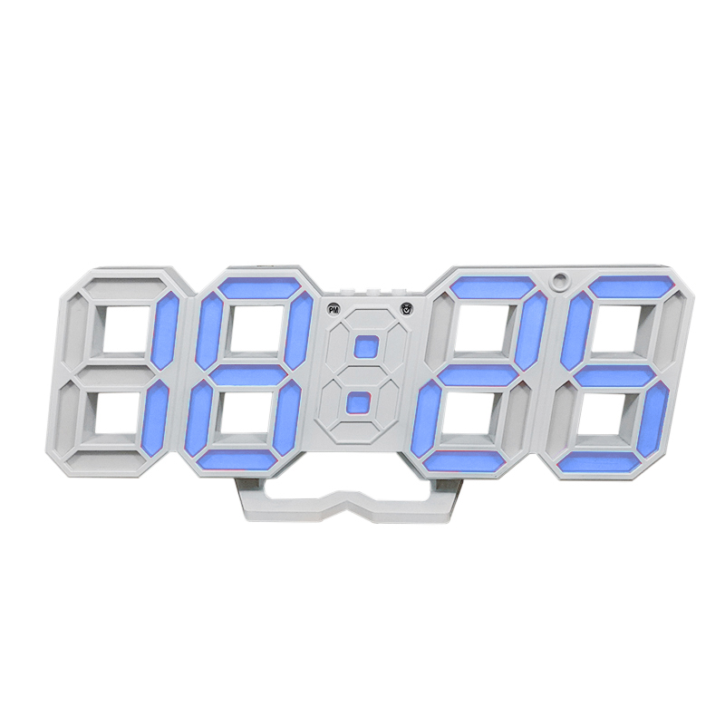 часы настольные VST-883-5 (синие цифры) (без блока, питание от USB)