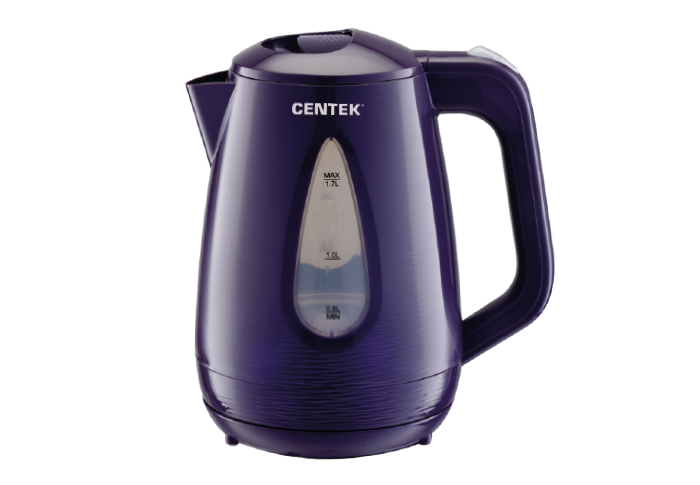 Чайник Centek CT-0048 фиолет (1.8л, 2200Вт, текстурирован отделка, большое окно уровня воды) 8/уп