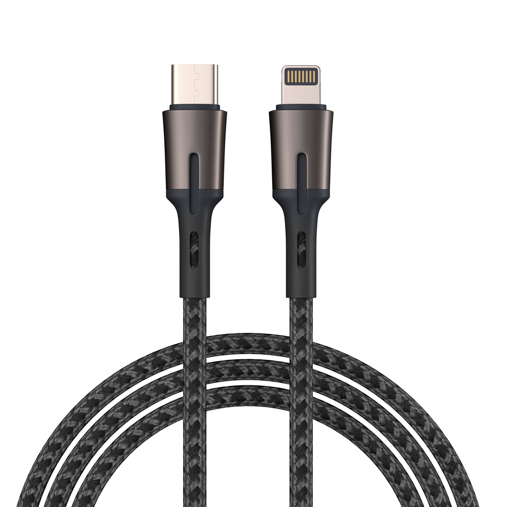 Кабель Type-C - 8pin (iOS Lighting) Авангард, 2м, 2,4А, Быстрая зарядка, черный