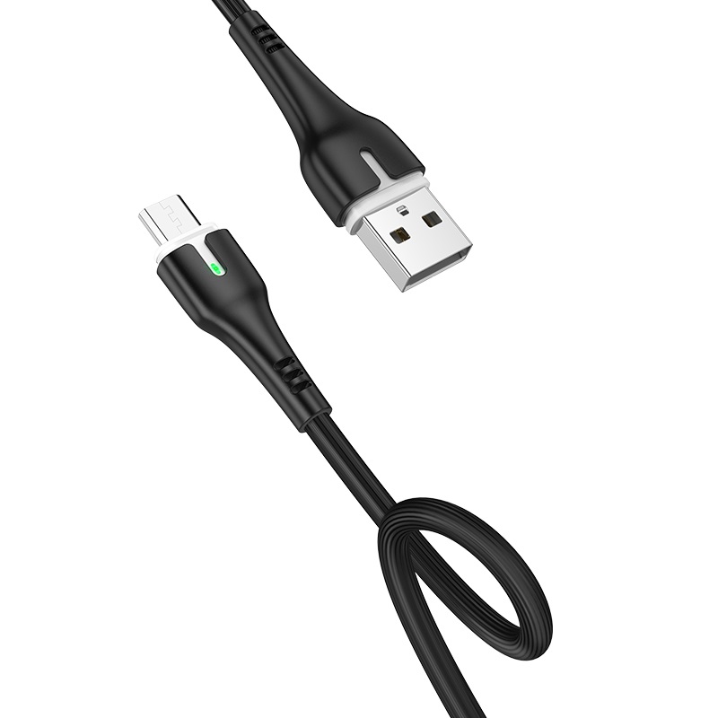 Кабель USB - micro USB HOCO X45 Surplus 1 метр, 2.4A, индикатор, ПВХ, чёрный