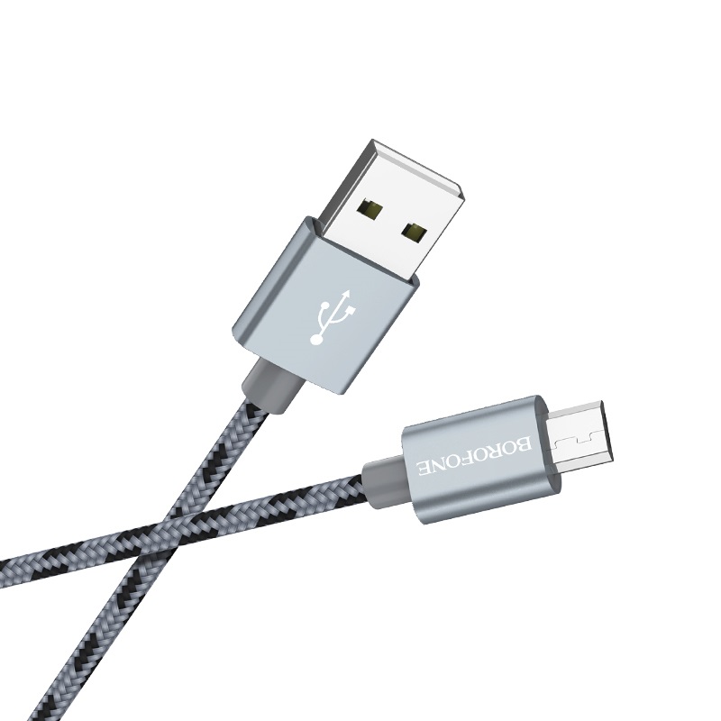 Кабель USB - micro USB BOROFONE BX24 Ring нейлон металлик 2.4A, 1м