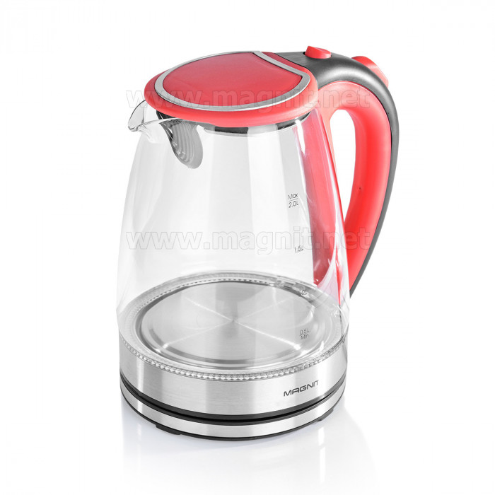 Чайник Magnit RMK-3702  2л., стекло, красн