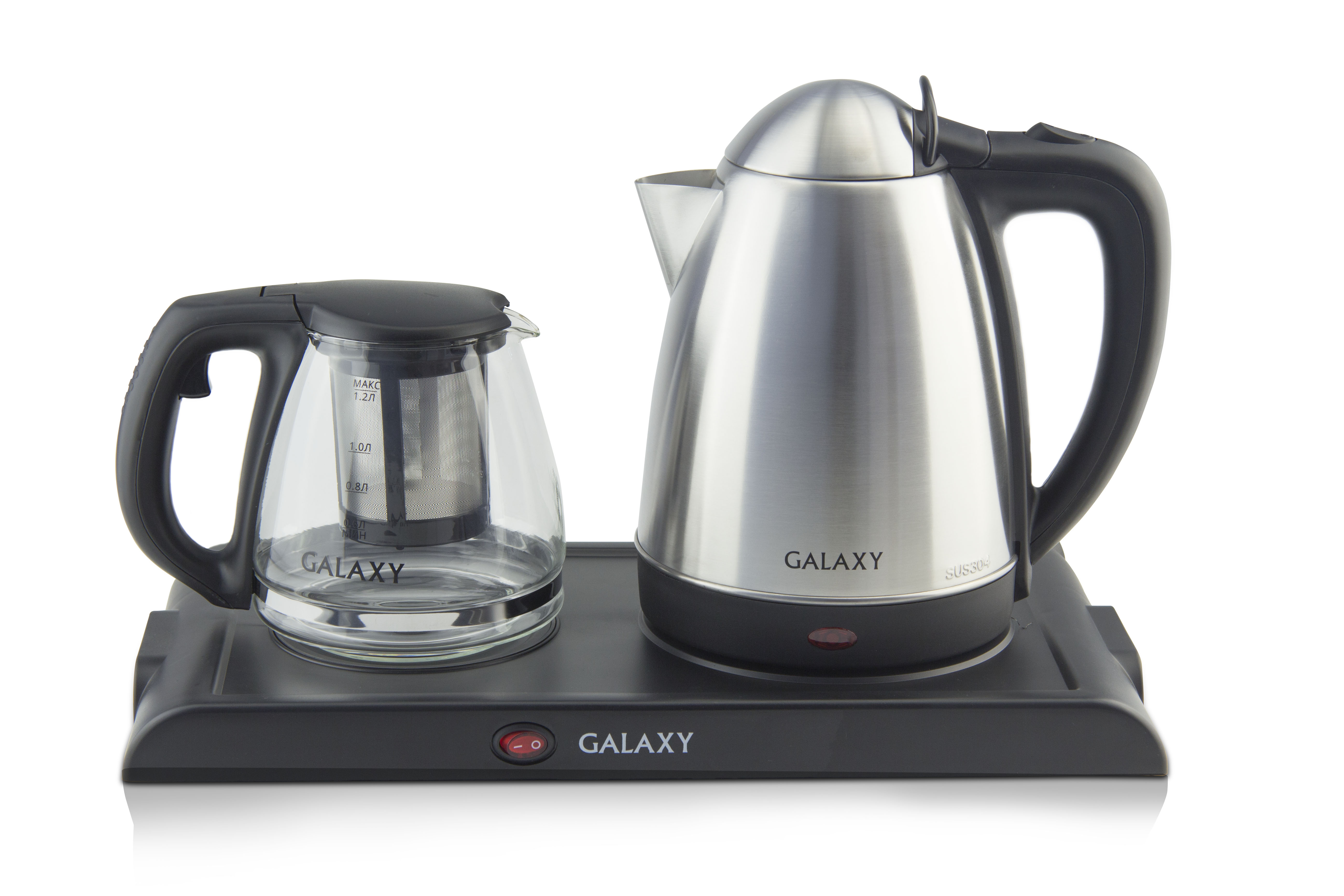 Набор для приготовления чая Galaxy GL 0404, 2200 Вт, 1,8л, стекл заварн (2шт)