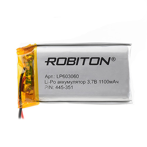 Акк  литиевый ROBITON LP603060 литий-полимер 3.7В 1100мАч 6х30x60мм PK1