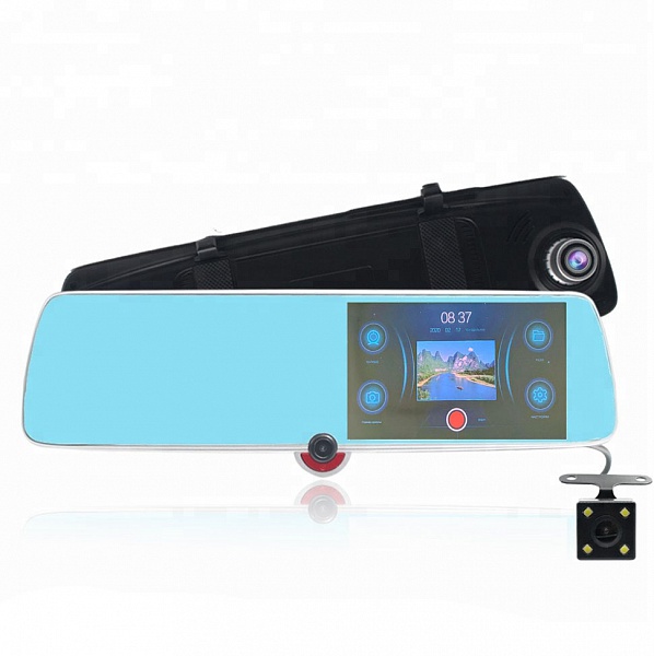 Видеорегистратор TDS TS-CAR40 зеркало (5"сенс, три камеры, осн 1080P, доп 1080P и 480P, MOV/ H.264)