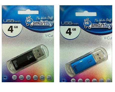 USB2.0 FlashDrives 8Gb Smart Buy  V-Cut Black (SB8GBVC-K)