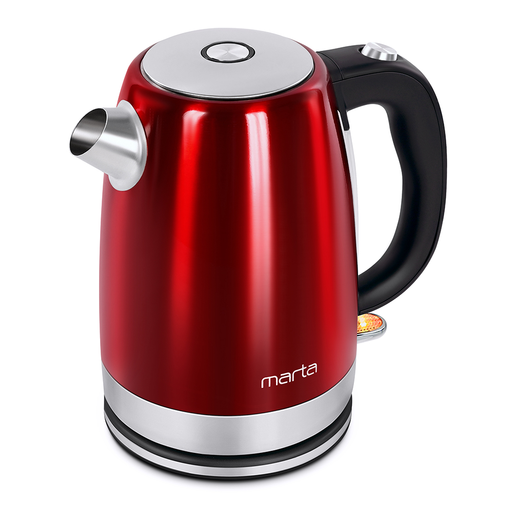 Чайник MARTA MT-4560 красный рубин нерж (2,2кВт, 1,7л) 8/уп