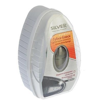 Губка-блеск для обуви SILVER с дозатором, силикон/антистатик, 6мл, черный, PS3007-01