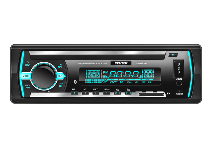 Авто магнитола  Centek СТ-8114 (4х50 Вт, 7 цветов подсветки, BLUETOOTH, USB/AUX/SD/MMC, mp3)