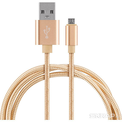Кабель USB - micro USB Energy ET-28, цвет - золотой