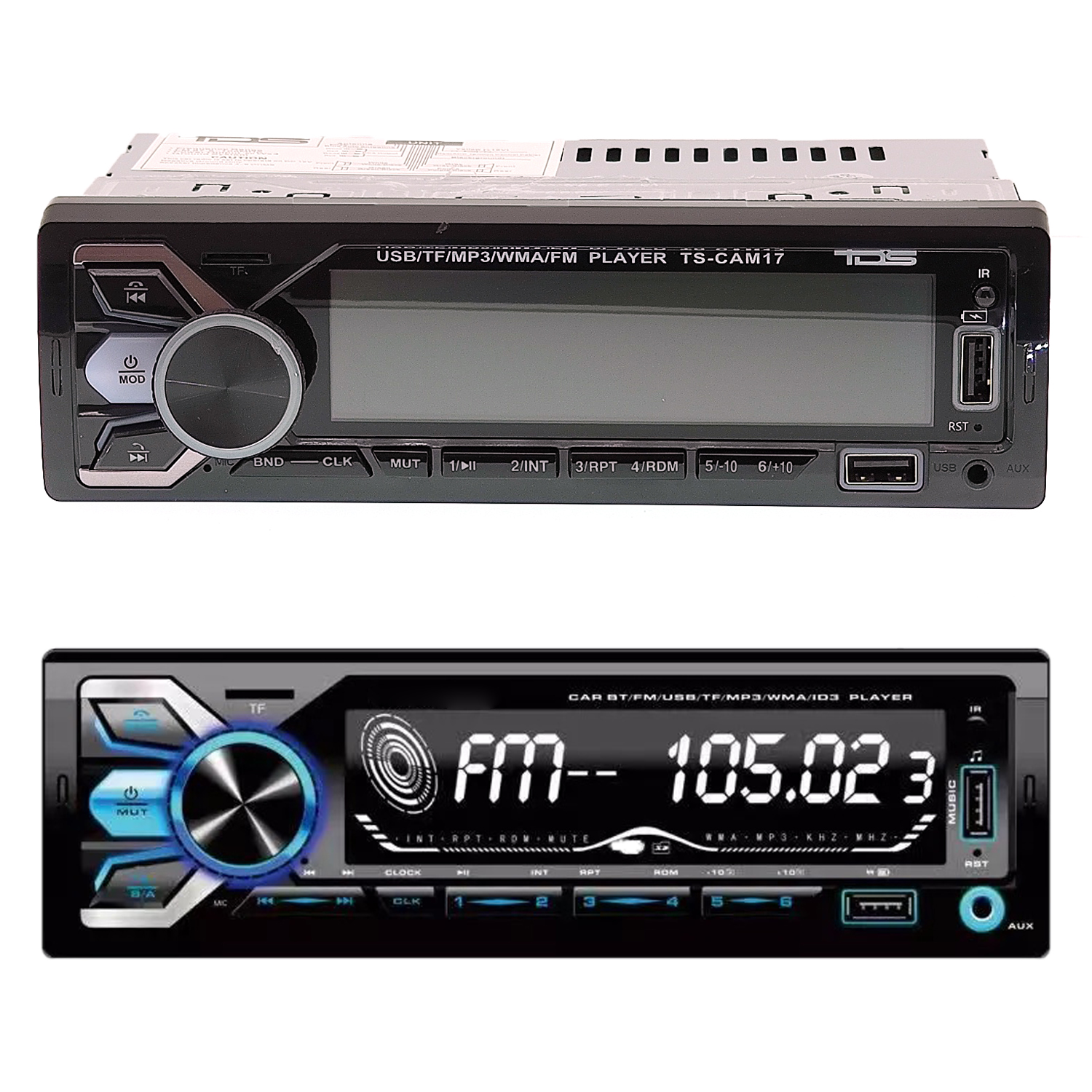 Авто магнитола  TDS TS-CAM17 (пульт ду на руль, MP3  радио,USB,TF,bluetooth)