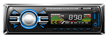 Авто магнитола  Digma DCR-340B (USB/SD/MMC/AUX MP3 4*45Вт 18FM синяя подсв)