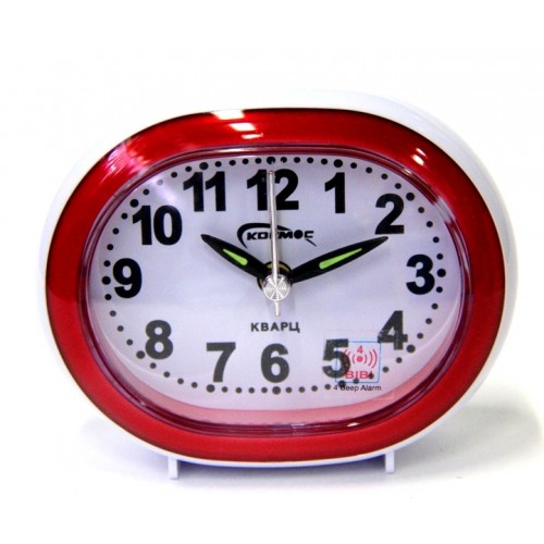 часы+будильник КОСМОС с подсветкой 765  (р-р 10х8cм)