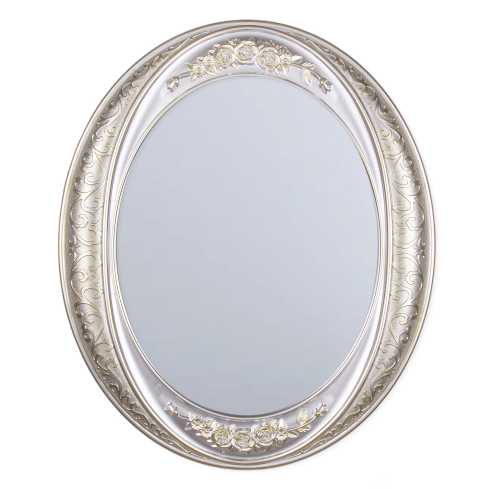 Зеркало интерьерное настенное 6453-Z1 в овальном  корпусе 63,5х53,5см, серебро с золотом