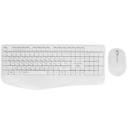 Комплект Qumo Space K57/M75 белый, беспроводн 2.4G, клавиатура 104 кл+ мышь, 3 кнопки, 1200 dpi