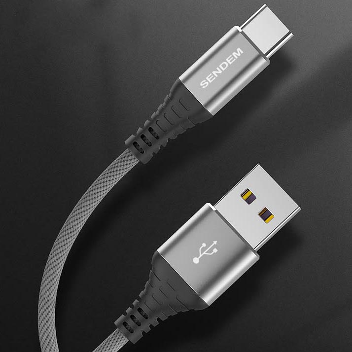 Кабель USB - TYPE C  SENDEM M12S, 5A, 2м