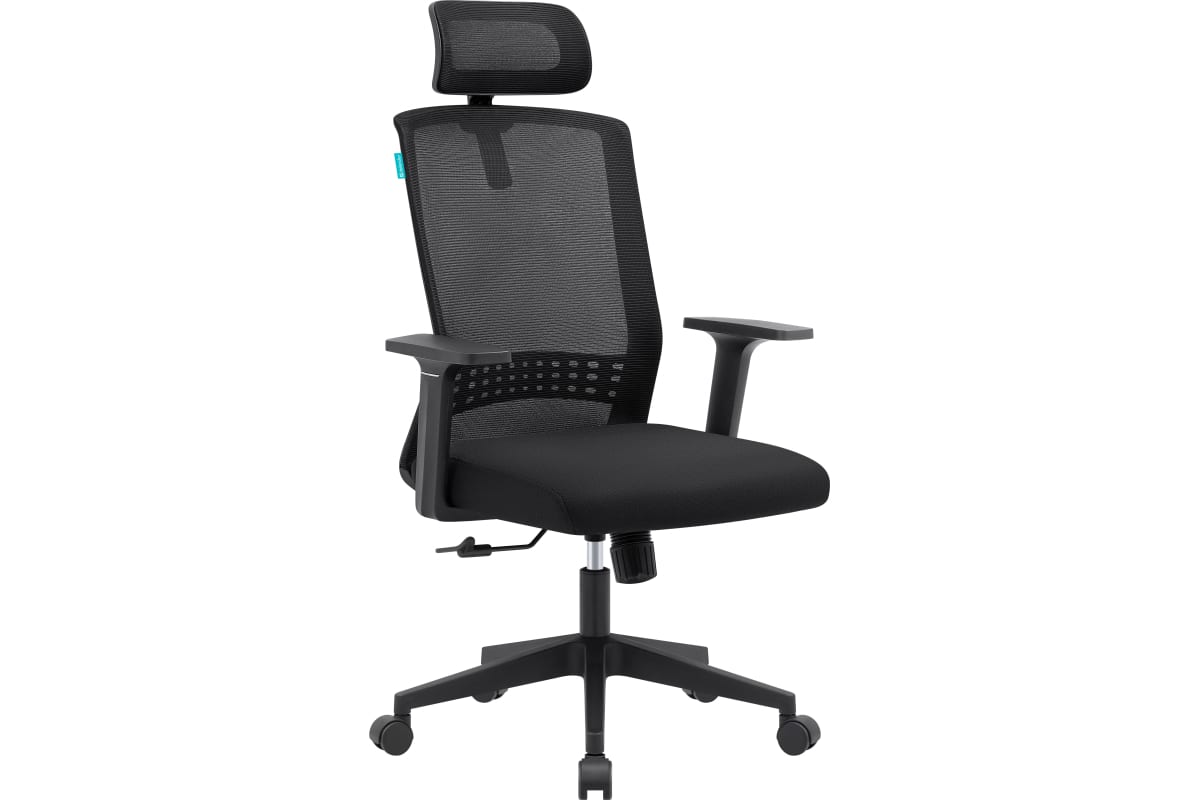 Кресло офисное  Ika черный, сетка, подголовник DEFENDER