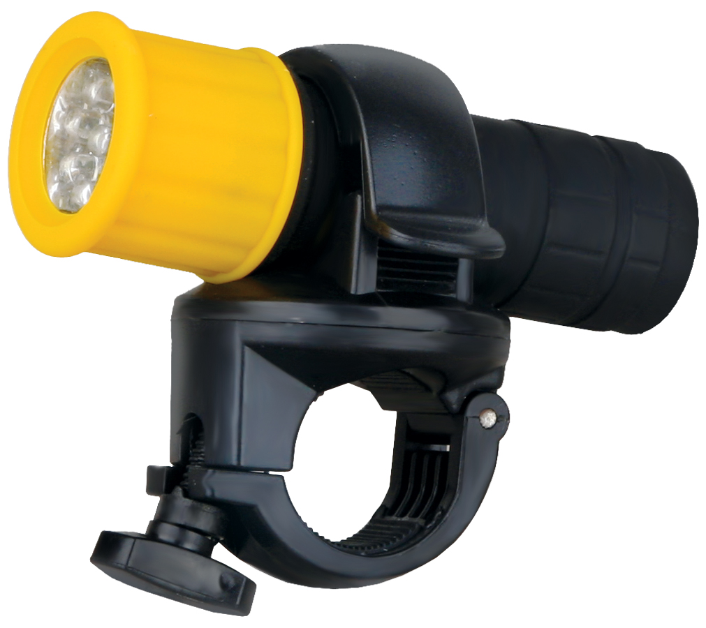Фонарь  Ultra Flash  LED 652 (фонарь велосипедный,пластик,желтый, 3ХR03,9LED)