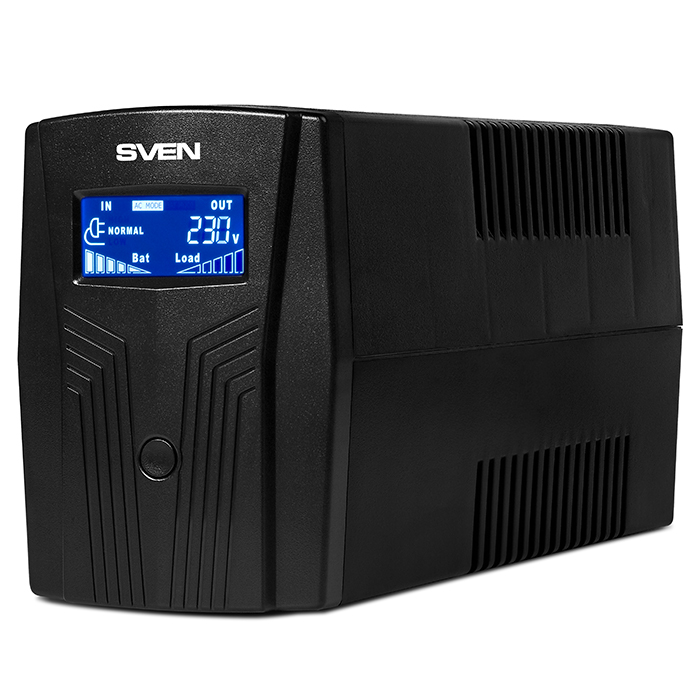Источник бесперебойного питания SVEN Pro 650, 390Вт, LCD, USB, RG-45, 2 евро розет, 650 ВА / 400 Вт