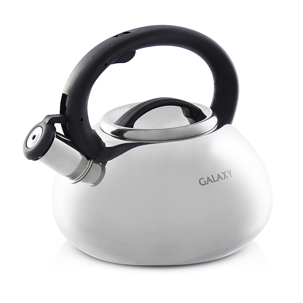Чайник со свистком Galaxy LINE GL 9207 3л, нерж сталь, эргоном ручка (12/уп)