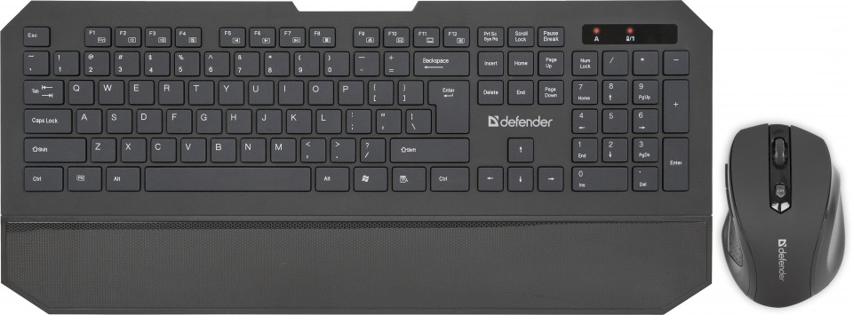Комплект Беспроводной (клавиатура+мышь), DEFENDER Berkeley С-925 Nano B(черн),кл104+12,м6кн800/1200