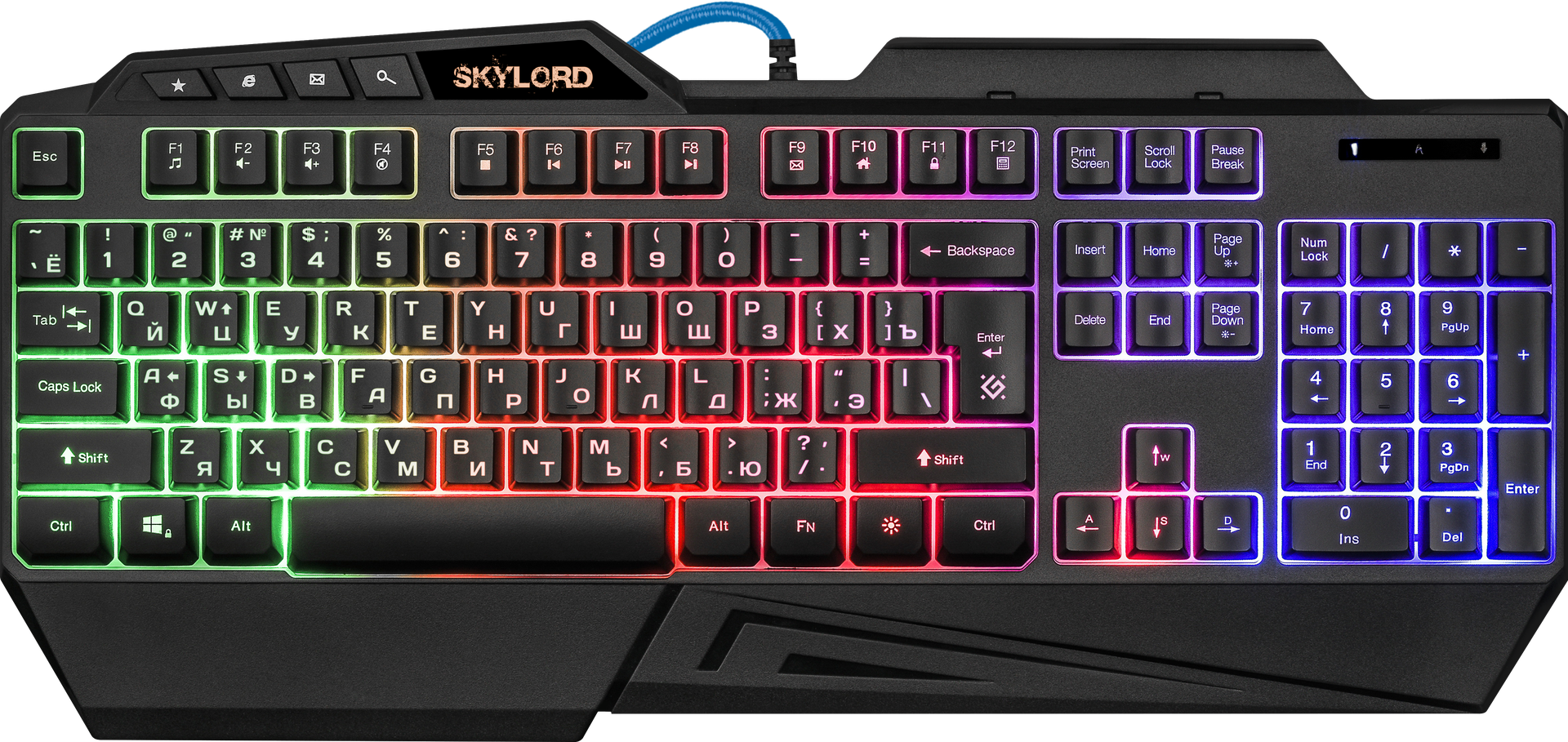 Клавиатура DEFENDER SkyLord GK-126 RU,игровая,RGB подсветка,19 Anti-Ghost режимов