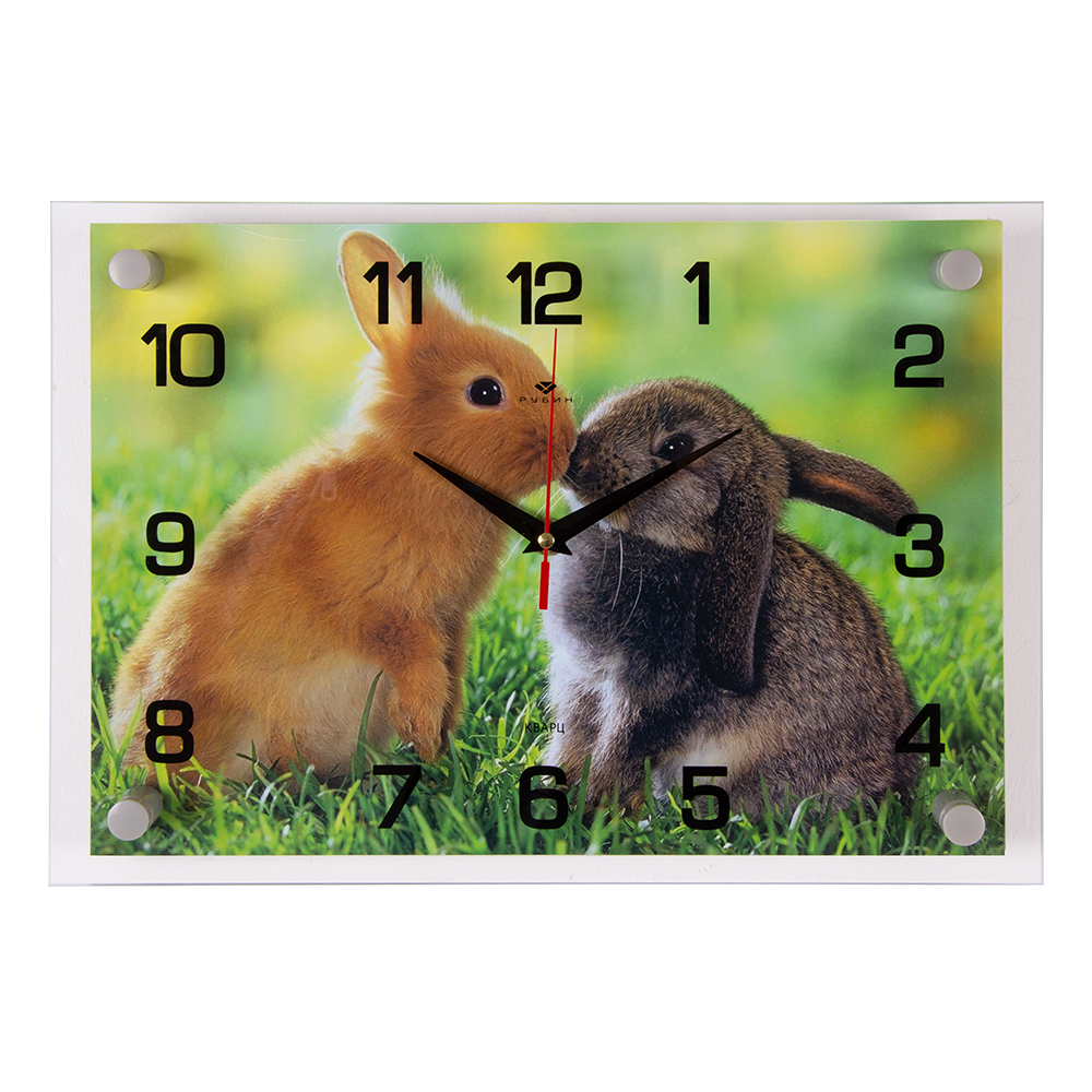 Часы настенные СН 2535 - 098 Кролики прямоугольн (35x25) (10)